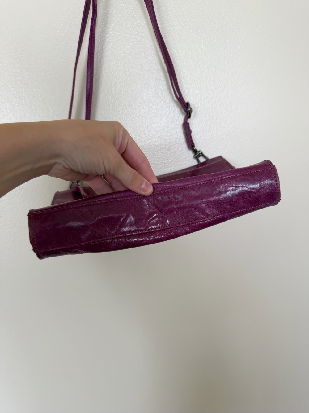 THE SAK Purple Berry Leather Crossbody Envelope Purse Bag - Picture 8 of 11